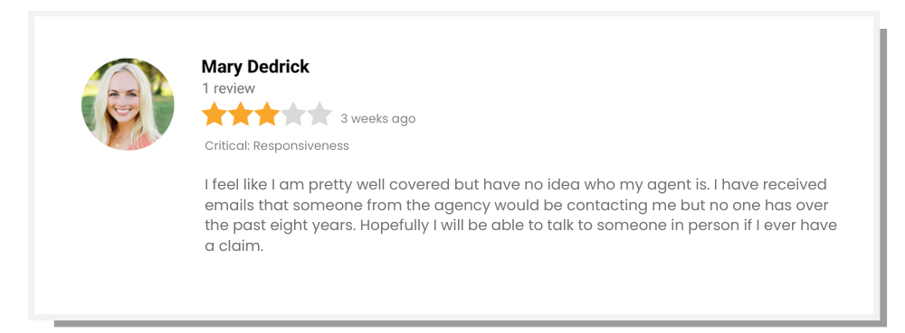 Customer feedback/review